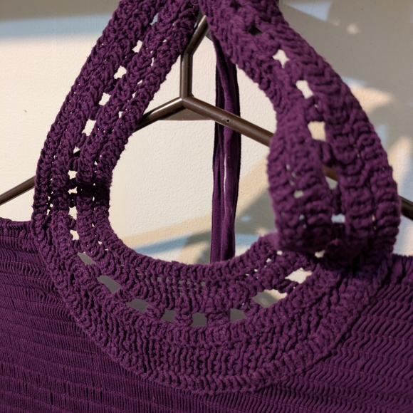 Pretty Deep Purple Boho Maxi Dress Size M - Picture 6 of 7